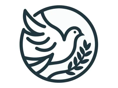 Linear Pigeon Olive Branch Logo Template