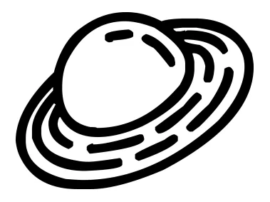 Linear Saturn Icon Logo Template