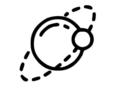 Linear Saturn Symbol Logo Template