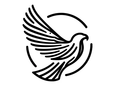 Linear Simple Flying Eagle Logo Template