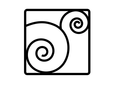 Linear Spirals in Square Logo Template