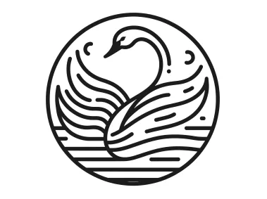 Linear Swan in Circle Logo Template