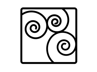 Lines in Squares Golden Ratio Spirals Logo Template