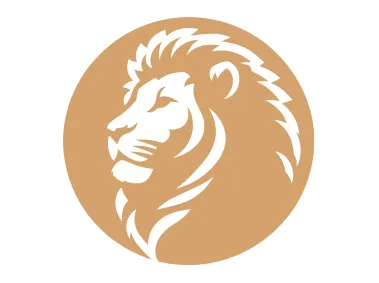 Golden Lion in Circle Logo Template