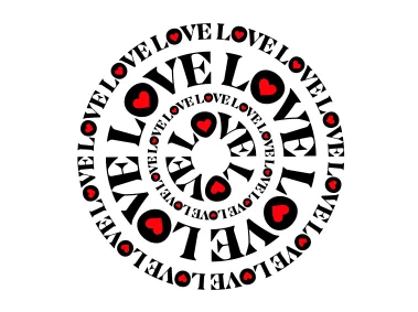Love Spiral Text Frame Mesmerizing Romantic Design Logo
