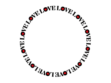 Love Text Circle Frame Vector