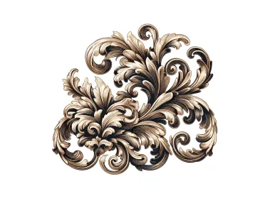 Luxurious Baroque Foliage Ornamental Swirl Logo
