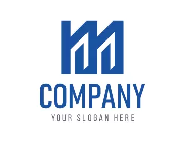 M Letter Factory Themed Logo