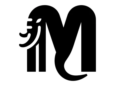 M Letter Shaped Elephant Logo Template