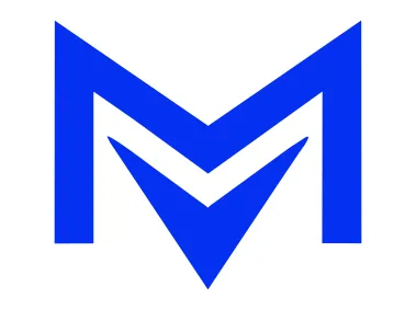 M Letter with Down Arrow Logo Template