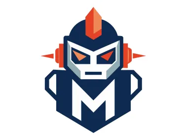 M Letter with Robot Logo Template