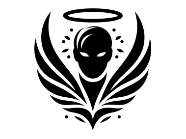 Man Angel Silhouette Logo Template
