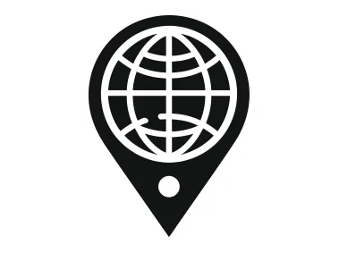Map Pin with Globe Logo Template