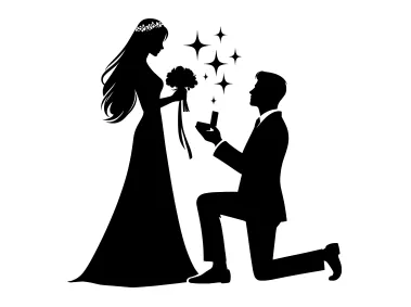 Marriage Proposal Design Logo Template