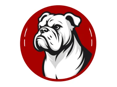 Mascot Bulldog Red Circle Logo Template