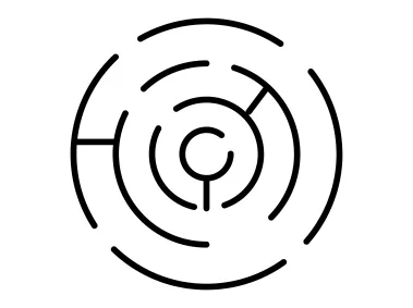 Maze Circle Shape Logo Template