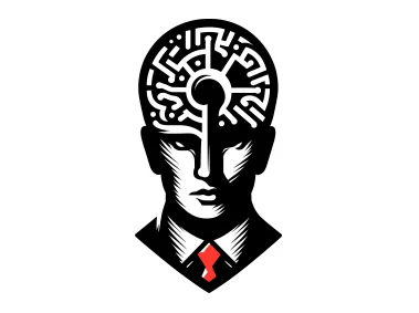 Maze Human Brain Logo Template
