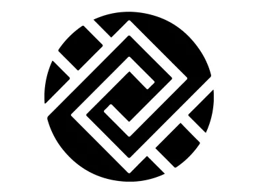 Maze Inside Black Circle Shape Logo Template