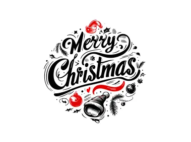 Merry Christmas Text Design Calligraphy Vector