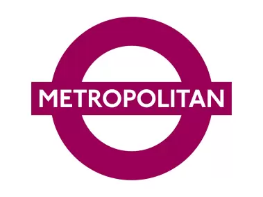 Metropolitan Line Roundel with Text Logo