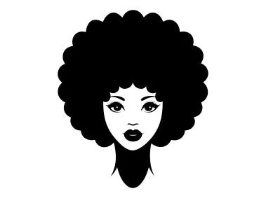 Minimal Black Afro Woman Logo Template