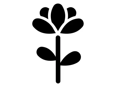 Minimal Black Flower Shape Logo Template