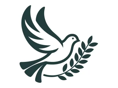 Minimal Dove Bird with Wreath Logo Template
