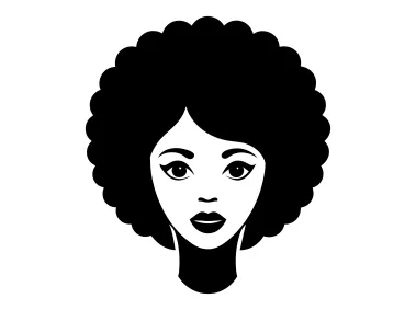Minimal SVG Afro Woman Design Logo Template