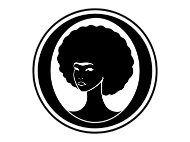 Minimal SVG Afro Woman in Circle Logo Template
