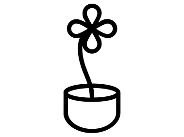 Minimalist Black Flower in Pot Logo Template