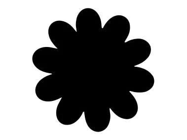 Minimalist SVG Black Flower Shape Logo Template