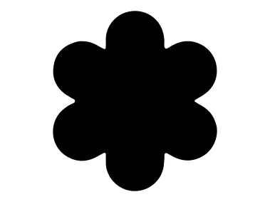 Minimalist Black Flower Shape Logo Template