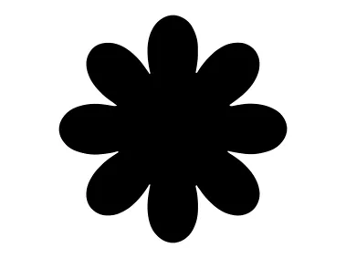 Minimalist Black Daisy Flower Shape Logo Template