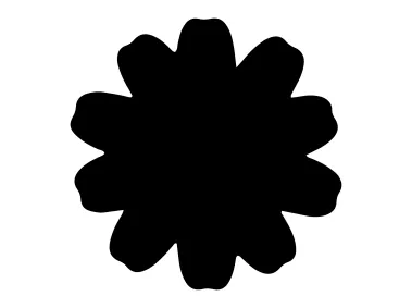 Minimalist Black Flower Shape Logo Template