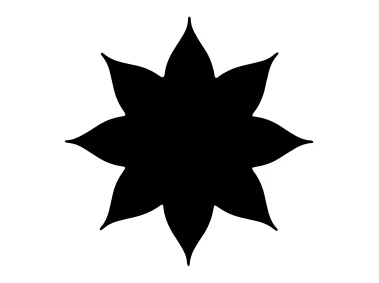 Minimalist Black Flower Shape Logo Template