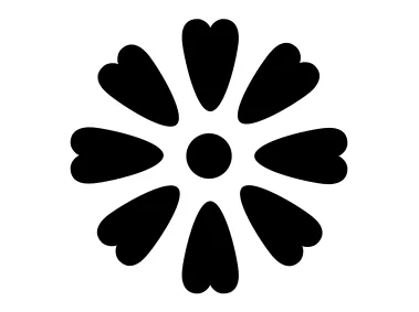 Minimalist Circle Black Flower Logo Template