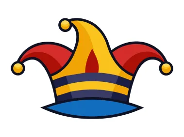 Minimalist Colored Jokert Clown Hat Logo Template