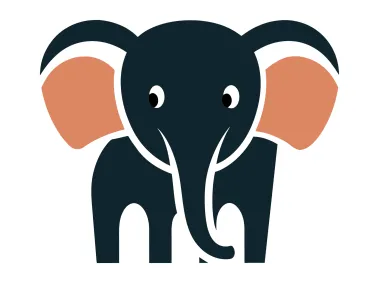 Minimalist Comic Elephant Design Logo Template