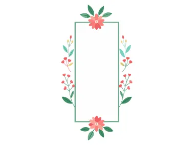 Minimalist Flower Frame Border Design Illustration Vector