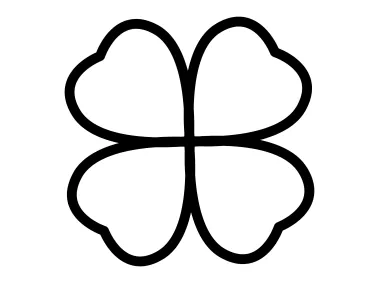 Minimalist Linear Four Petal Clover Logo Template