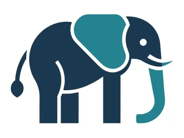 Minimalist SVG Sideview Elephant Design Logo