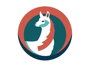 Modern Alpaka in Red Circle Logo Template