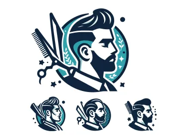 Modern Barber Shop Logo Template