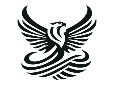 Modern Black Flying Eagle Design Logo Template