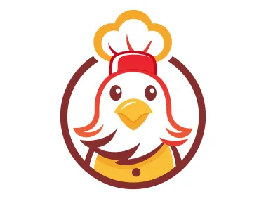 Modern Chef Chicken Logo Template