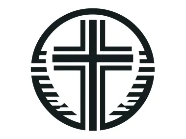 Modern Christian Cross Symbol in Circle Logo Template