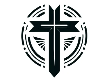Modern Christian Cross Symbol Logo Template