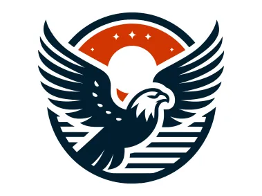 Modern Flying Eagle in Circle Logo Template