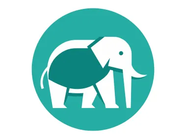 Modern Geometric Elephant in Green Circle Logo Template