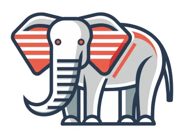 Modern Red Color Elephant Design Logo Template